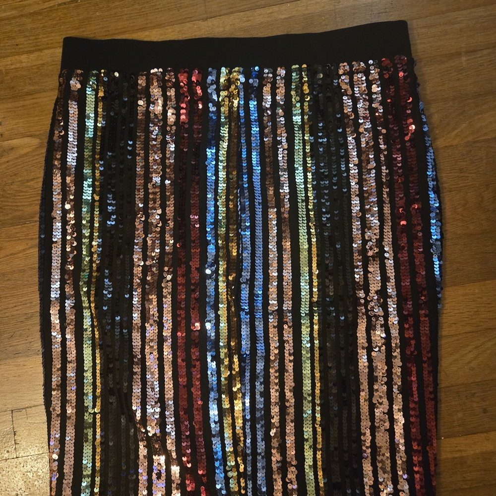 Torrid Blue Pink Sequin Pencil Skirt Cocktail